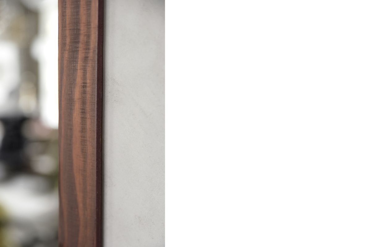 Large Scandinavian Wooden Wall Mirror, 1950s photo for sale
