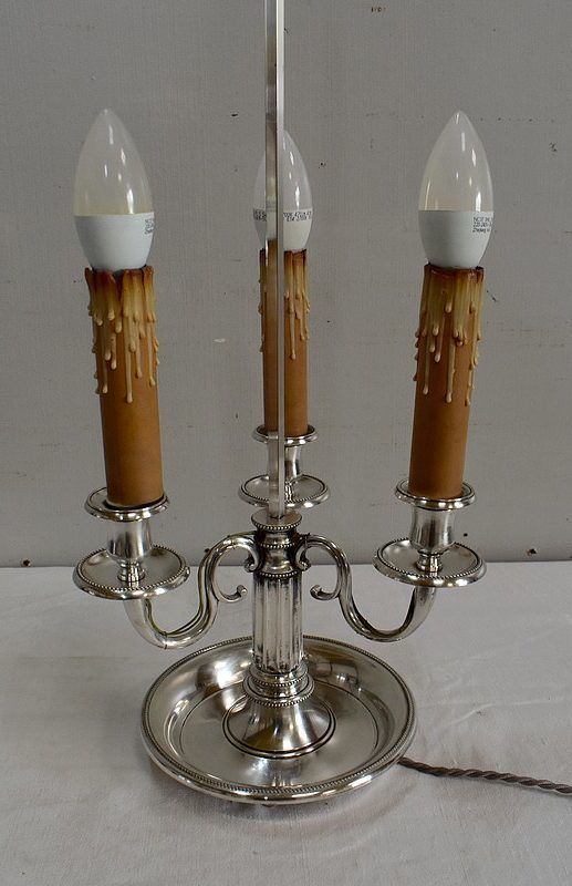 1342.09 Important Hot Water Bottle Lamp In Silver Metal, Louis XVI Taste   Late 19th Century photo