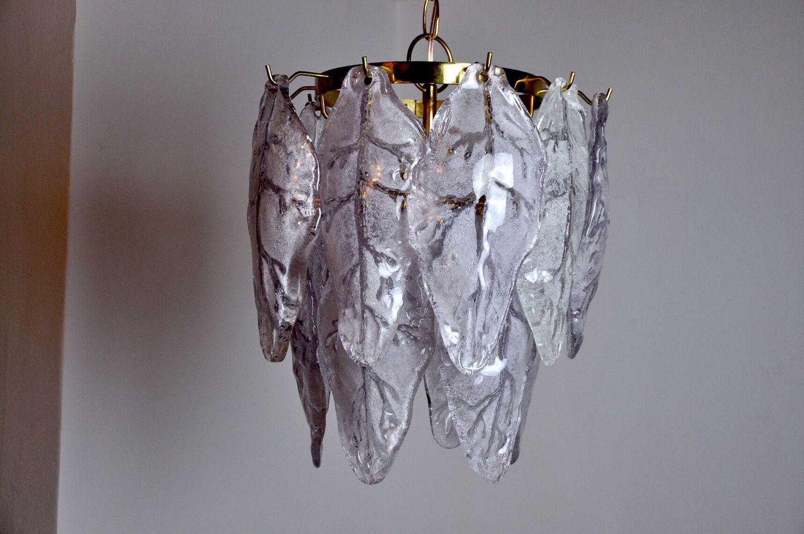 Mazzega Chandelier In Murano Lila Glass, Italy, 1970 photo for sale