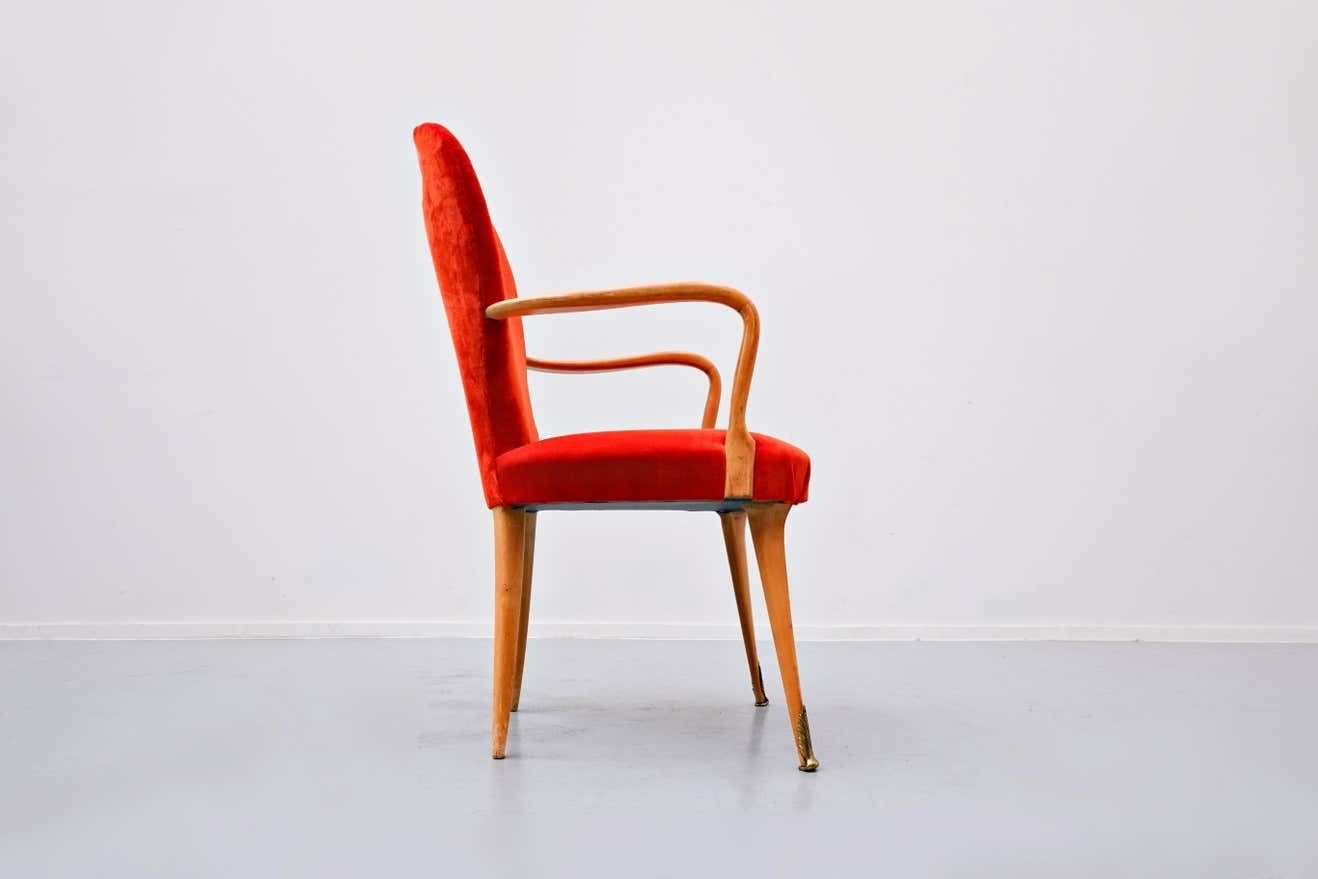 7184.0 Set Of 8 Chairs And 2 Armchairs, Italy, 1950s   New Upholstery photo