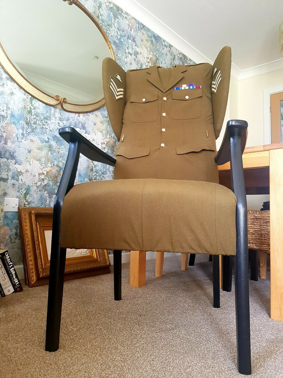 A Vintage Army Regimental Parker Knoll Upholstered Armchair Royal Artillery