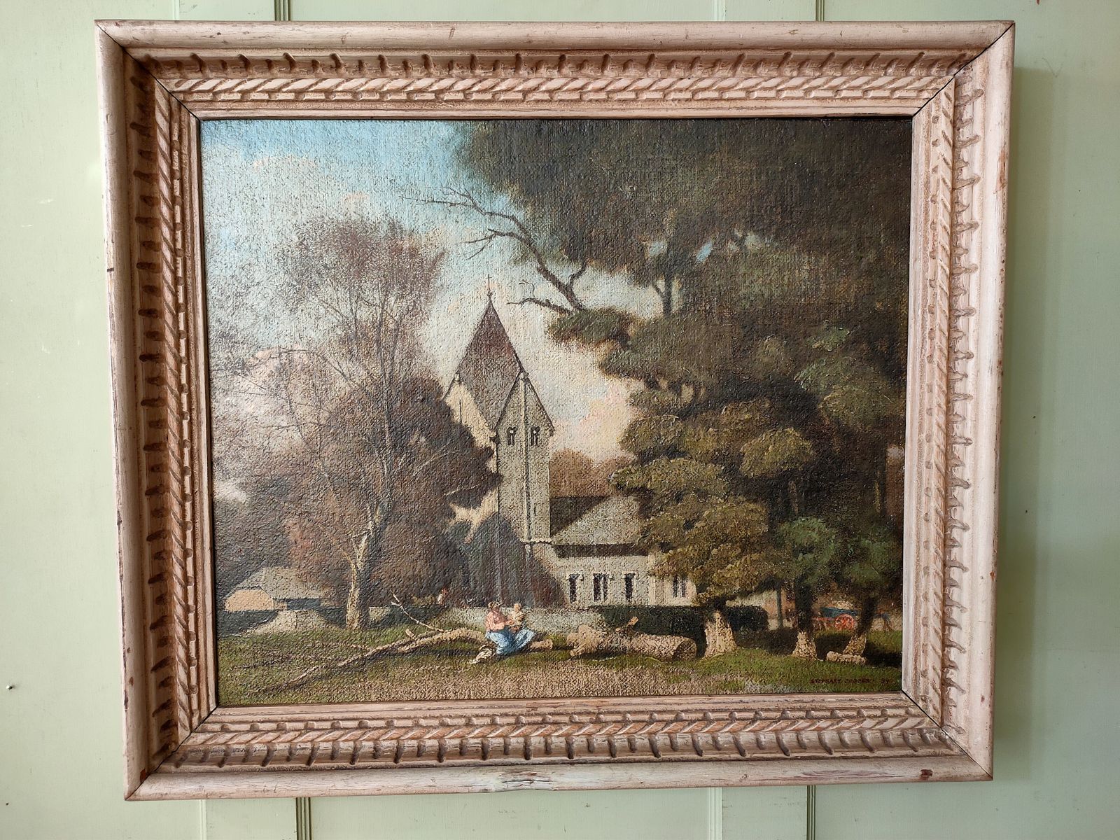 Oil Painting   'An English Holiday Scene' Signed By Stephanie Cooper