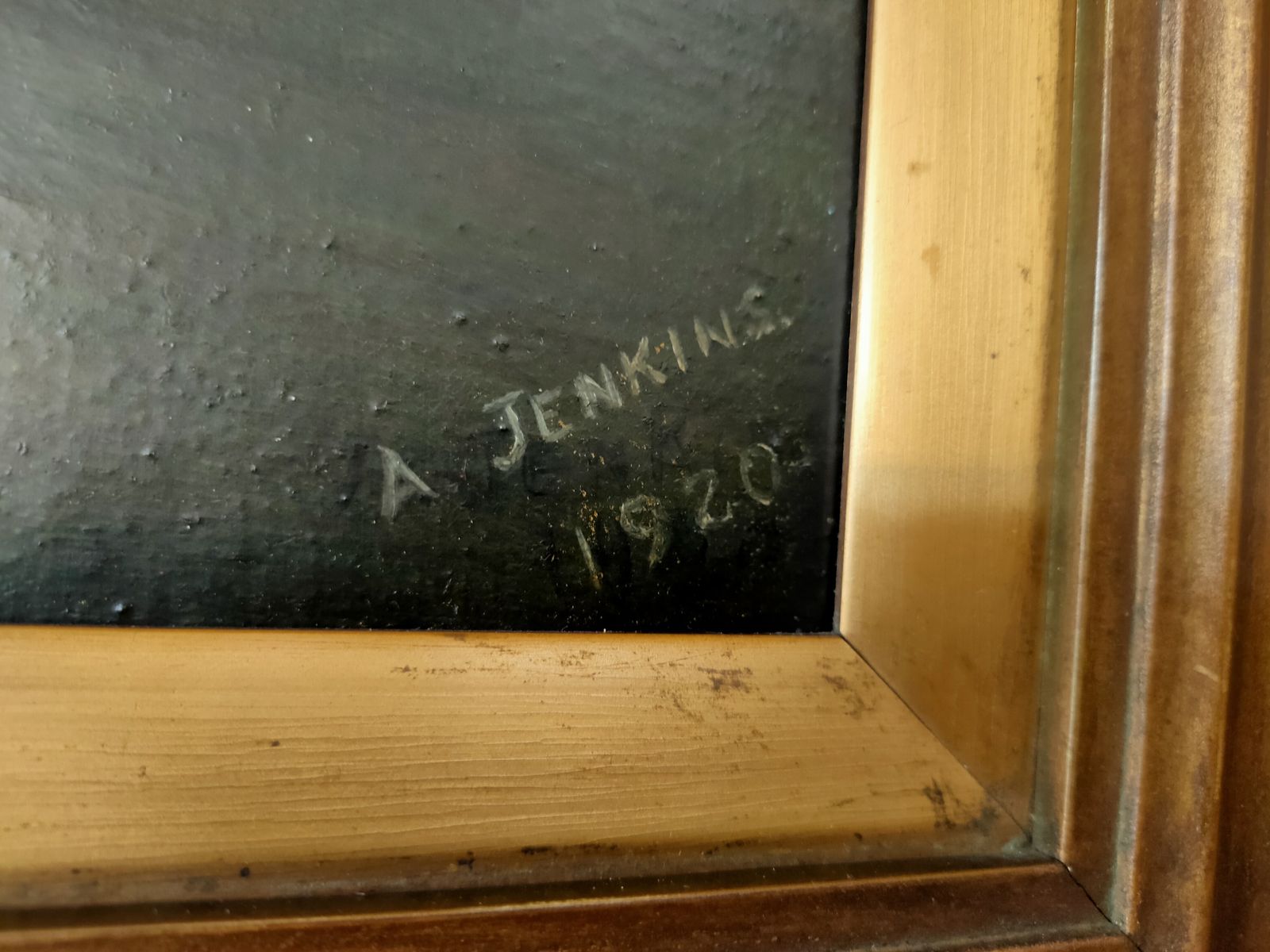 Oil Painting   'A Country Lane By A Church' Signed A Jenkins photo for sale