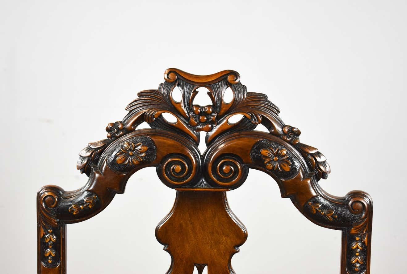 Furniture Set Of 14 20th Century English Antique Queen Anne Style Dining Chairs photo