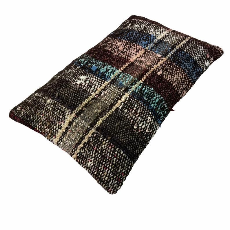 Vintage Turkish Kilim Cushion Cover, 30 X 50 Cm photo furniture