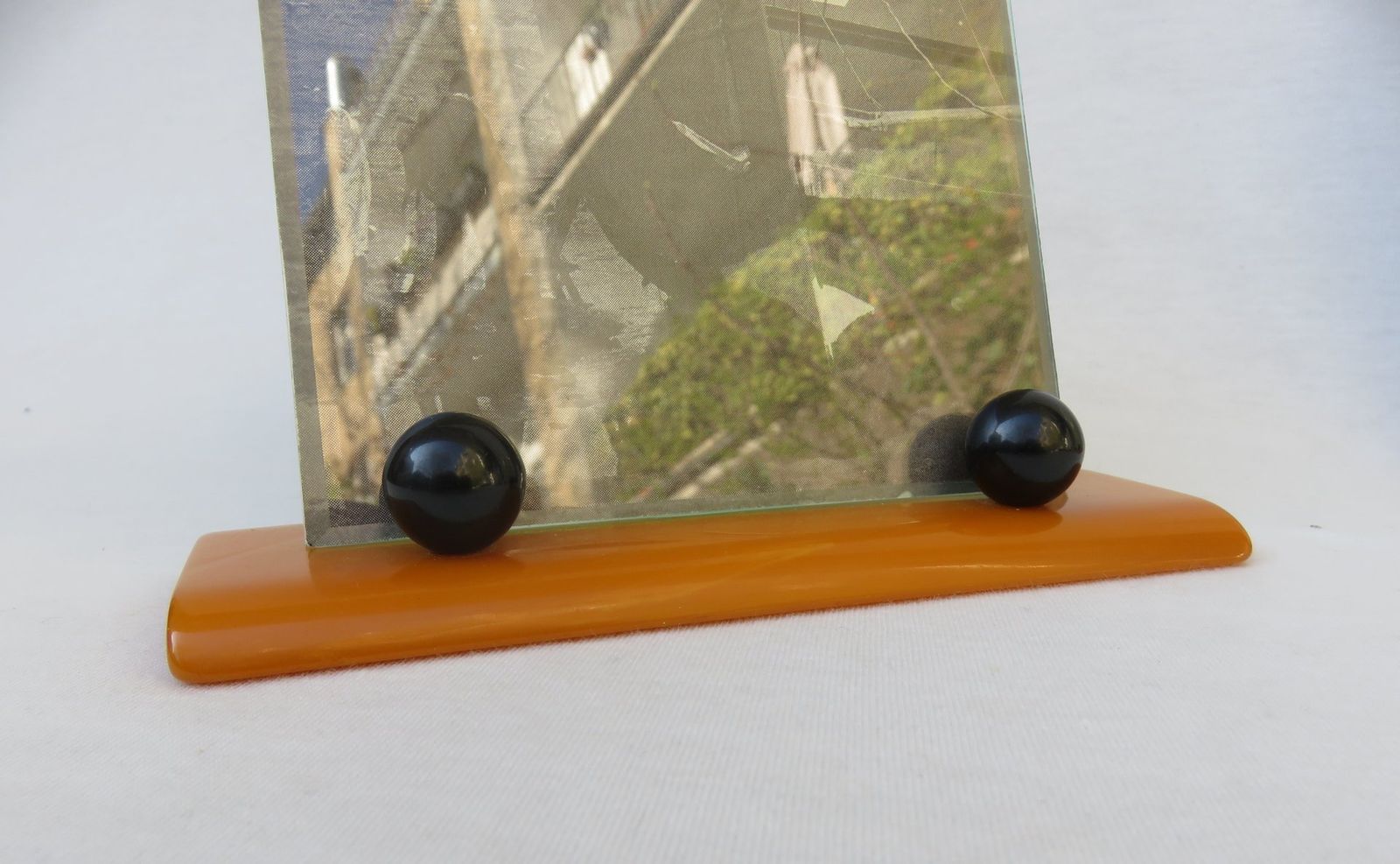 Art Deco English Picture Frames, Catalin Amber, Black, Set Of 3 photo buy