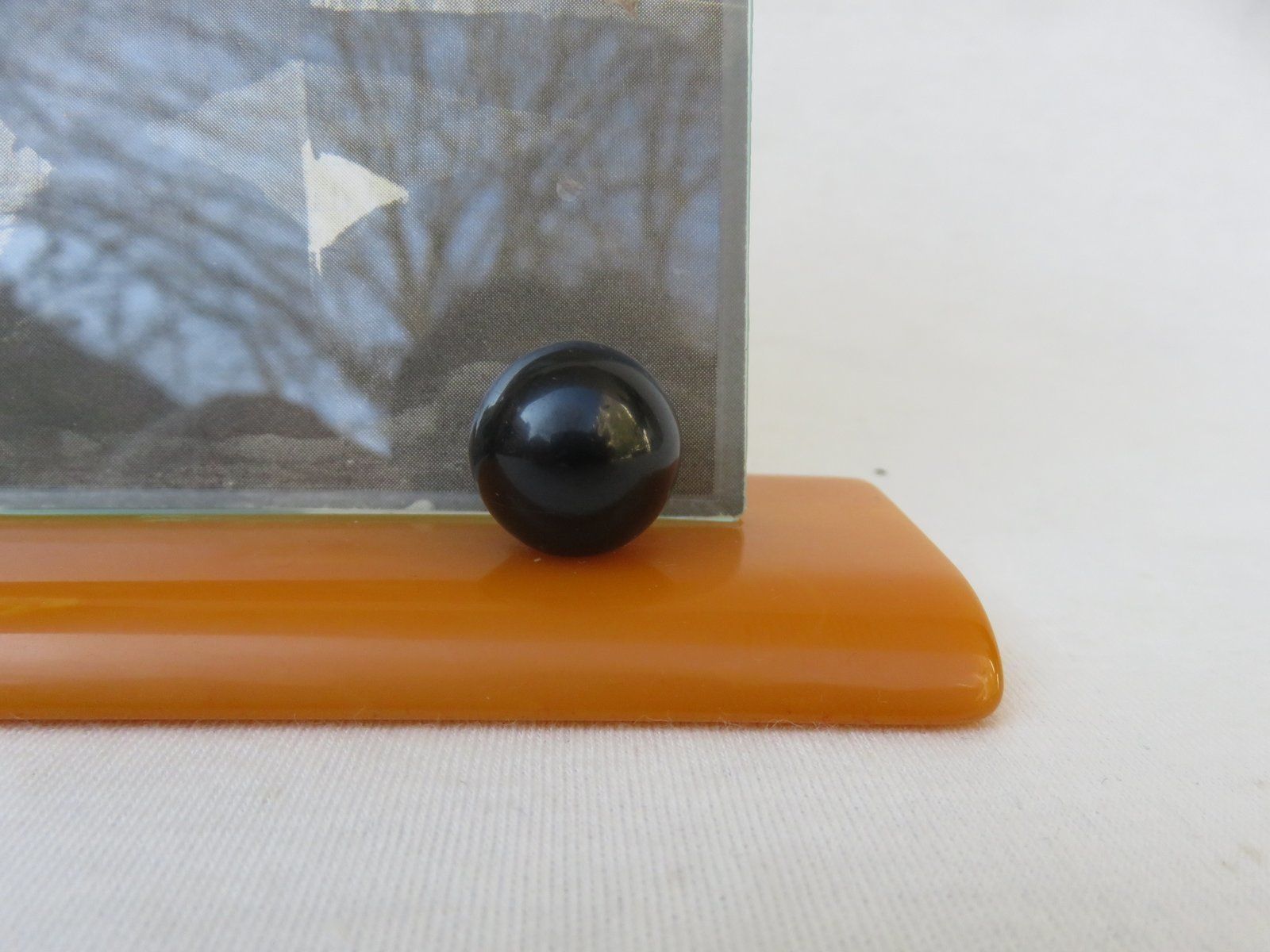 photo furniture Art Deco English Picture Frames, Catalin Amber, Black, Set Of 3