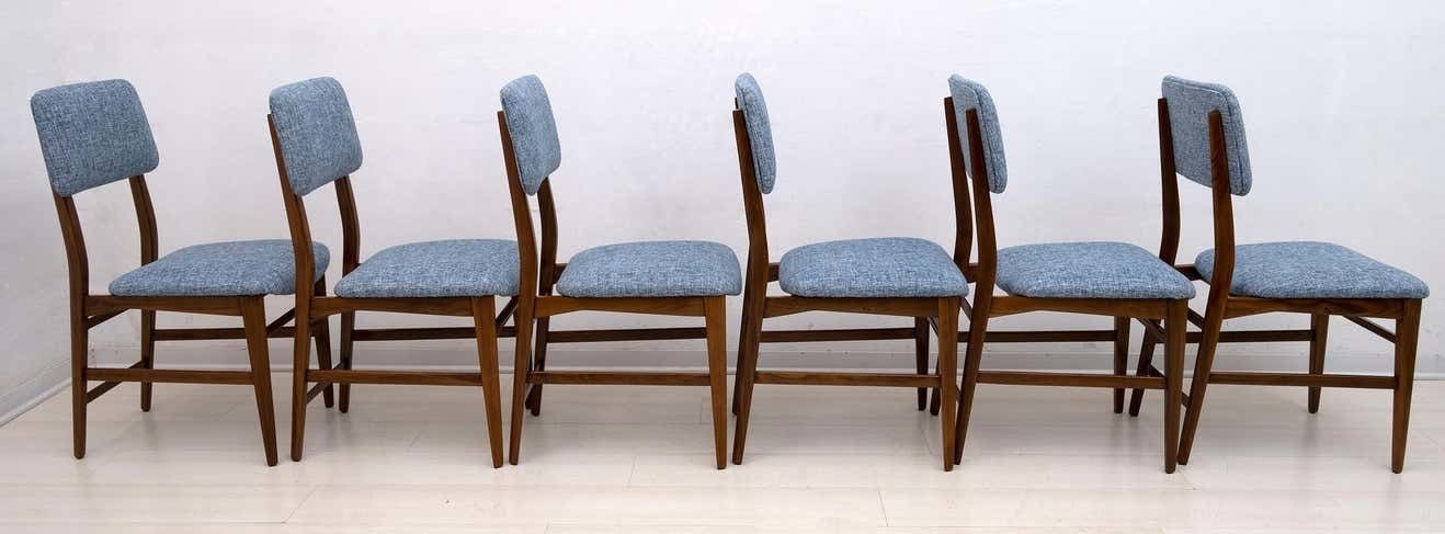 Six Of Edmondo Palutari For Dassi Mid Century Italian Teak Dining Chairs, 1950s photo for sale