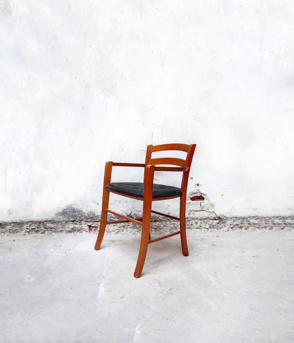 Marocca Model Chairs In Beech And Leather By Vico Magistretti For De Padova, Italy, 1987, Set Of 2