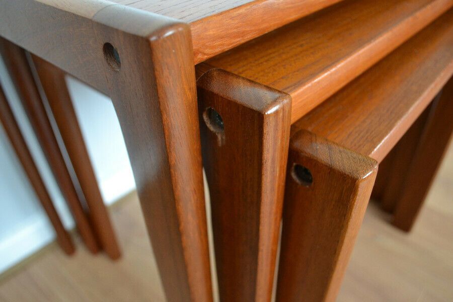 Mid 20th Century Nest Of Tables In Teak By Brdr Furbo photo buy