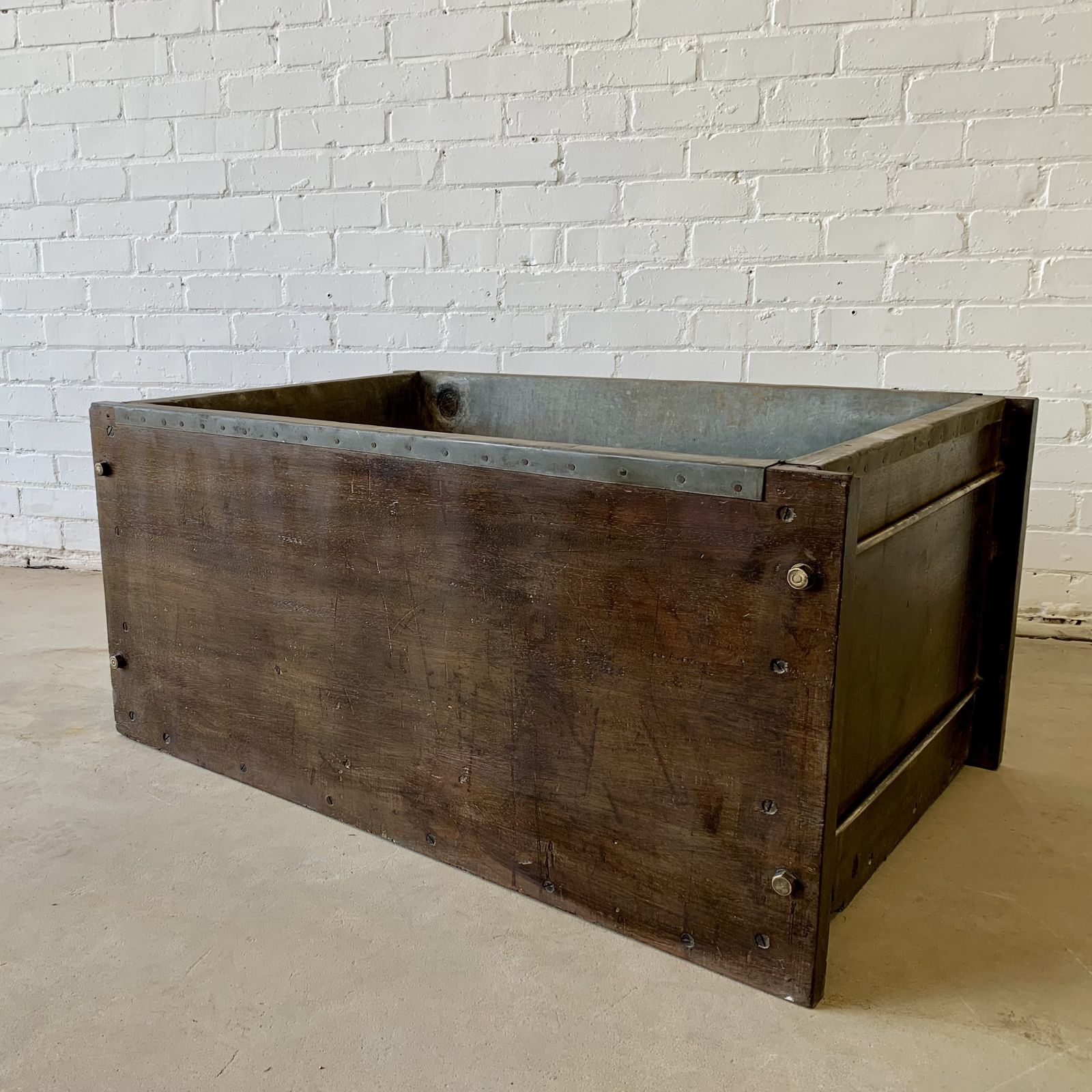 Pair Of Large Vintage Reclaimed Hardwood Water Tanks Planters photo furniture