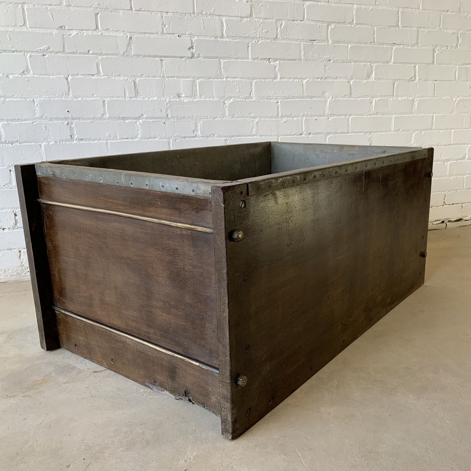 Pair Of Large Vintage Reclaimed Hardwood Water Tanks Planters photo for sale