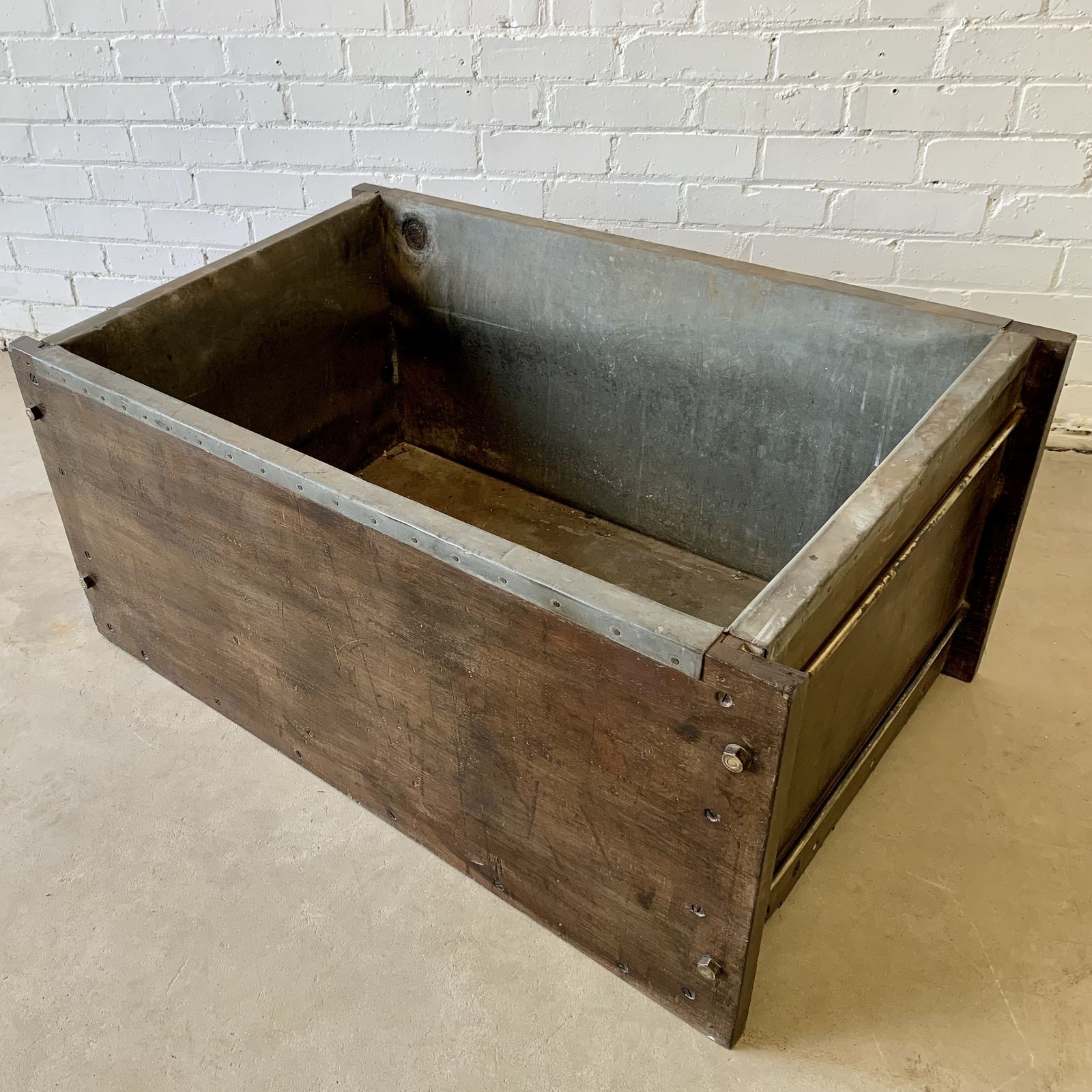 Pair Of Large Vintage Reclaimed Hardwood Water Tanks Planters photo vinterior