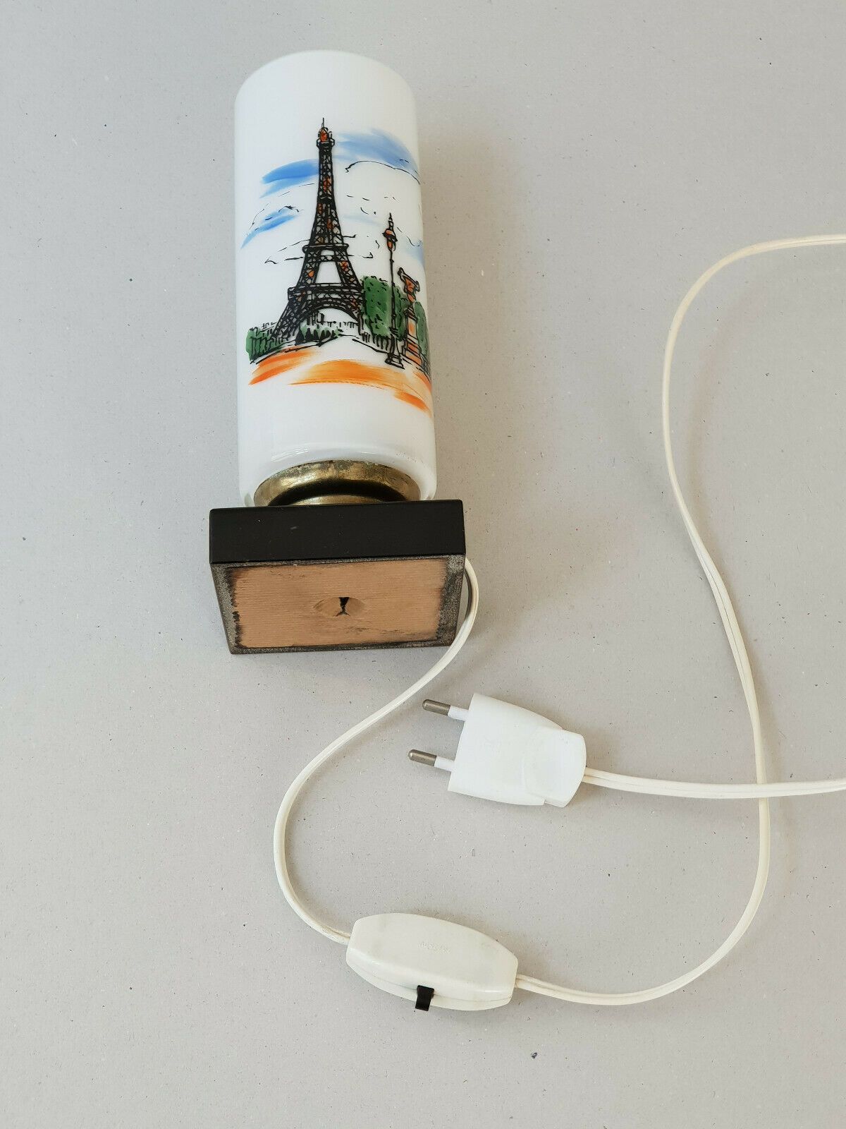 Vintage 1960 Lamp In Marble & Glass Decoration Tour Eiffel Paris 60s 1960s photo 77.0
