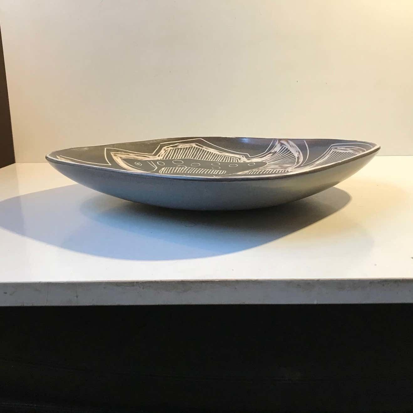 Danish Modernist Ceramic Centerpiece Plate By Eva & Johannes Andersen, 1960s photo Home Decor