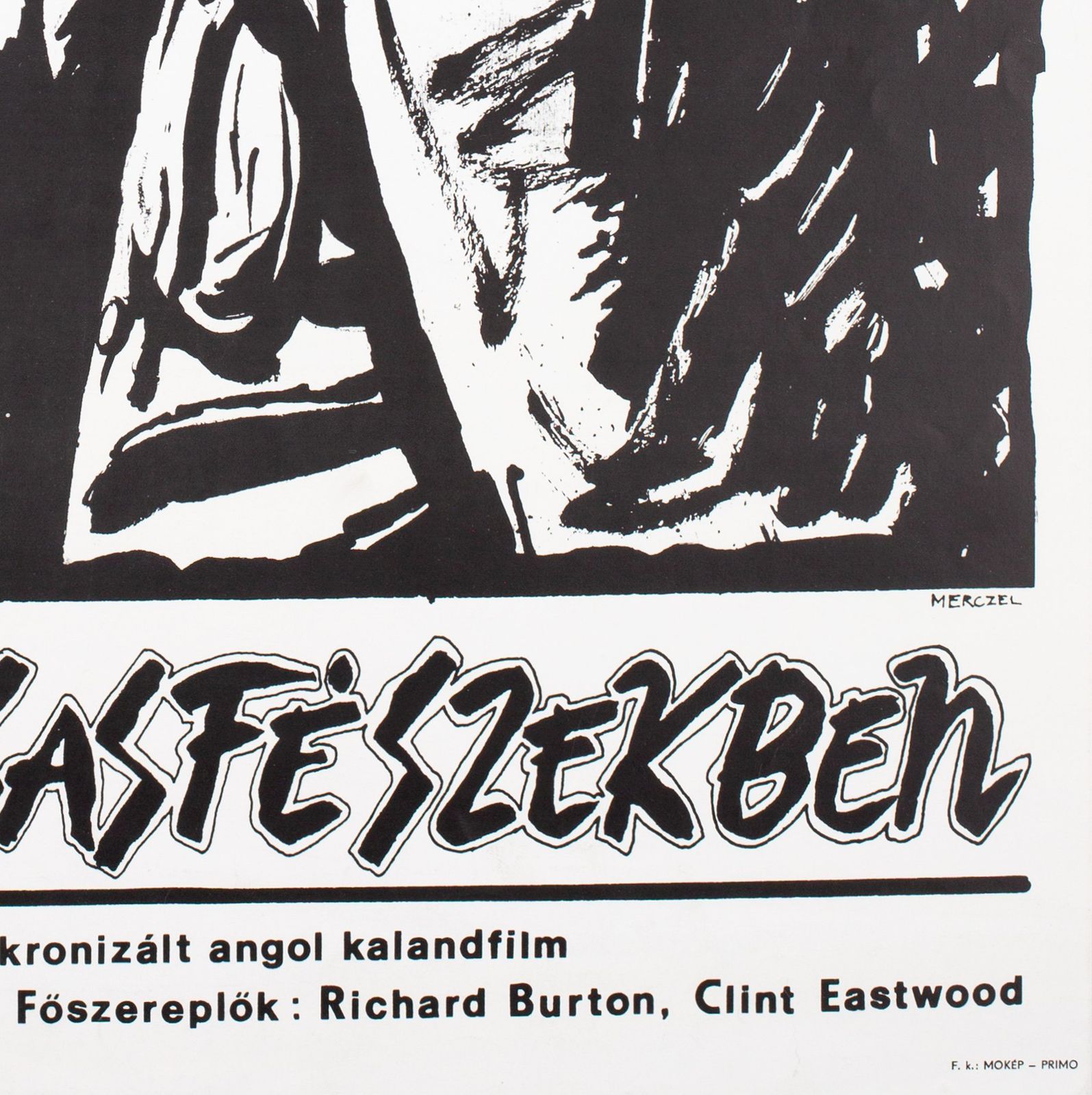 Where Eagles Dare Hungarian 1988 Film Movie Poster, Merczel photo vintage