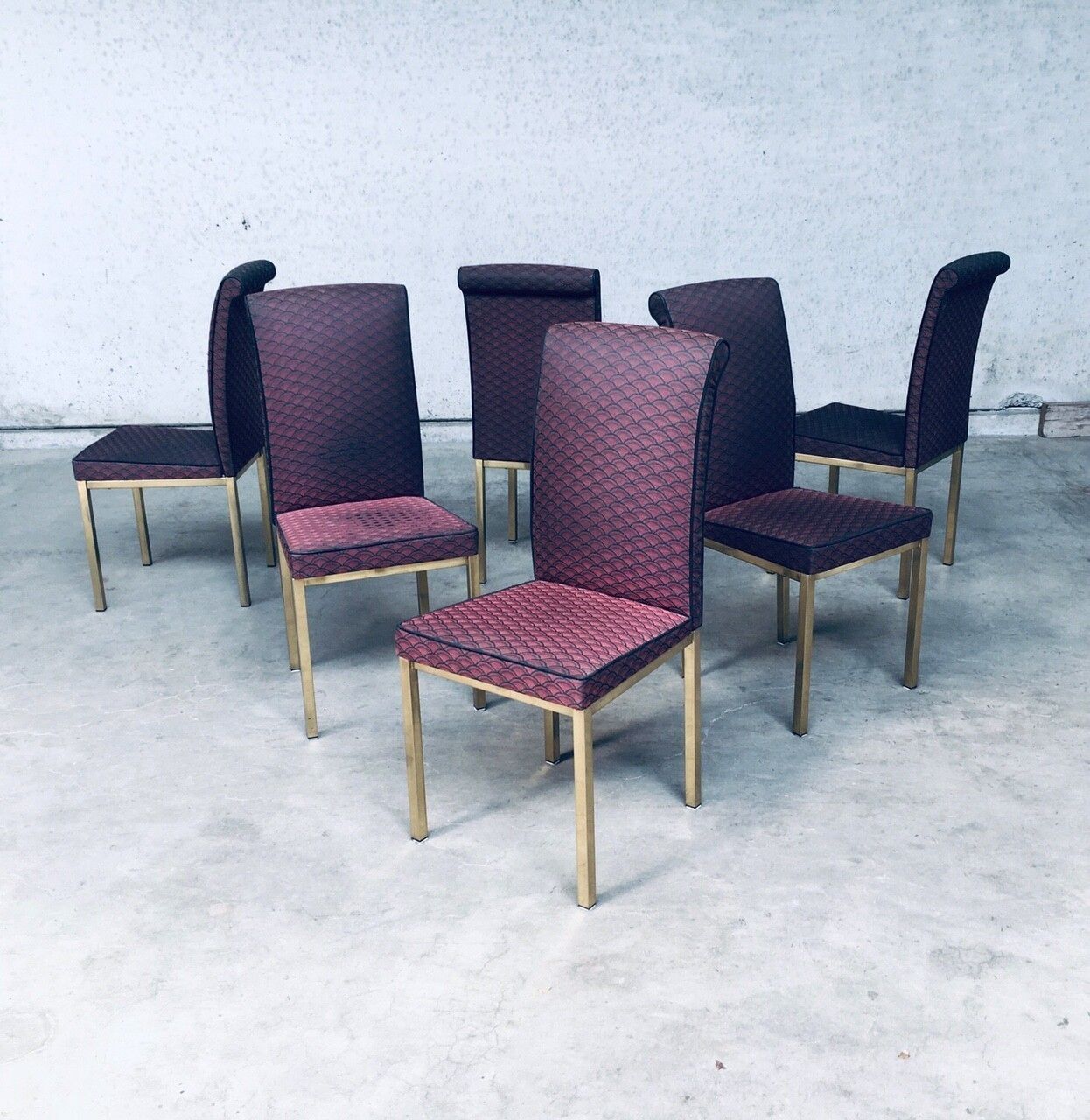 1970s Hollywood Regency Style Design Dining Chair Set Of 6, Belgium photo for sale