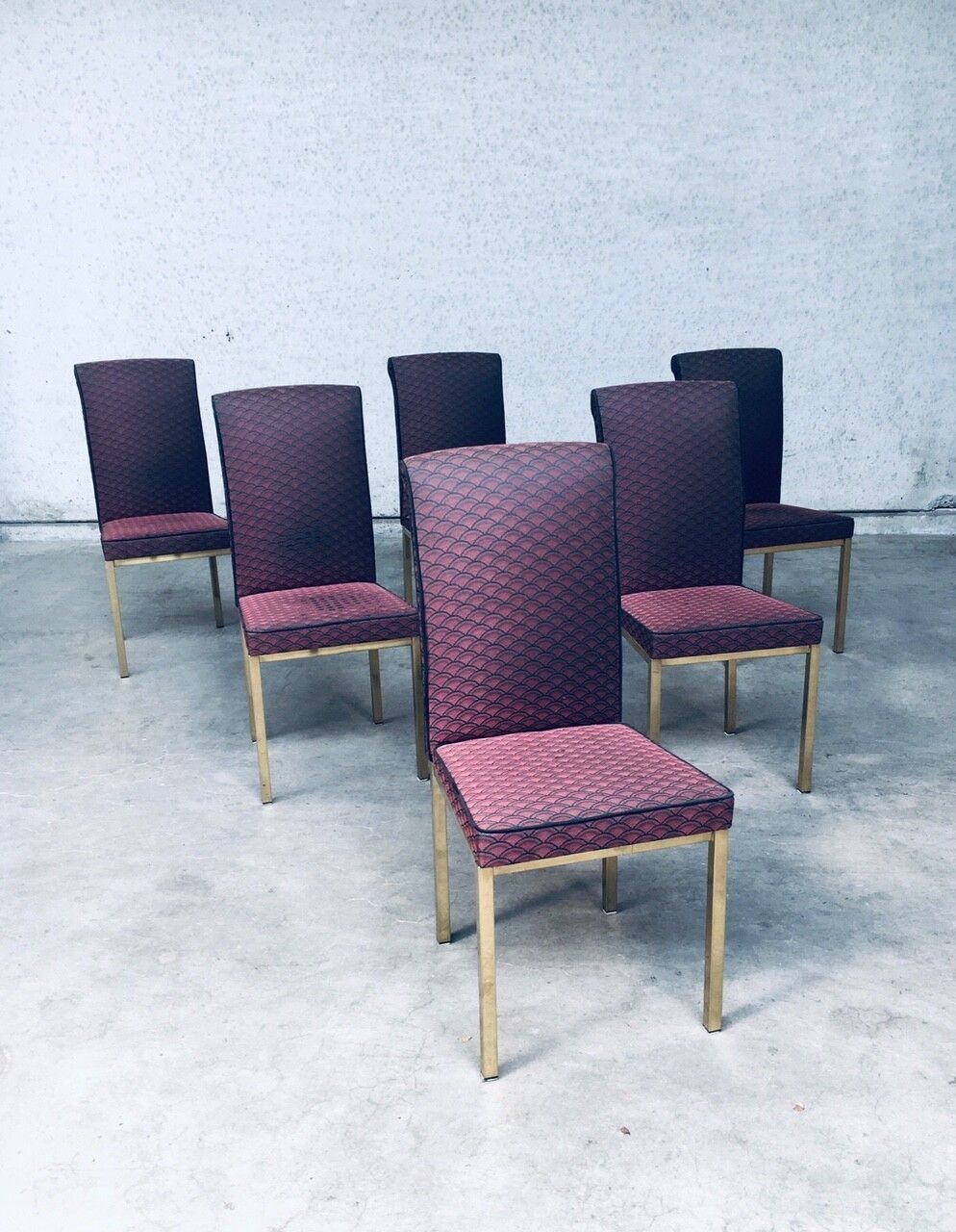 Vintage Hollywood Regency Stijl Eetkamerstoelen, Set Van 6 – België, Ca. Jaren 1970 photo vinterior