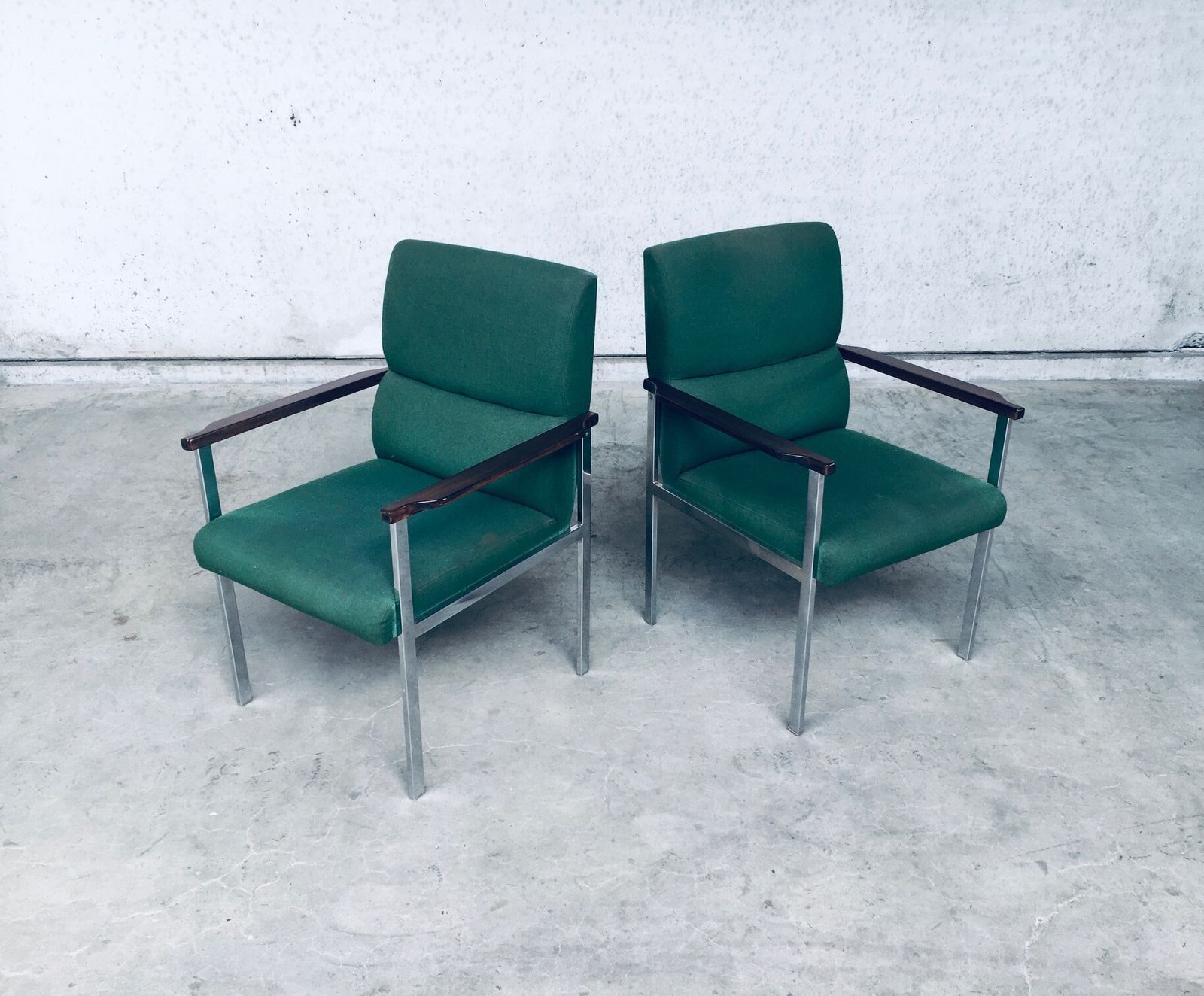Midcentury Modern Design Pair Of Office Arm Chairs By Brune, Germany 1960s photo for sale