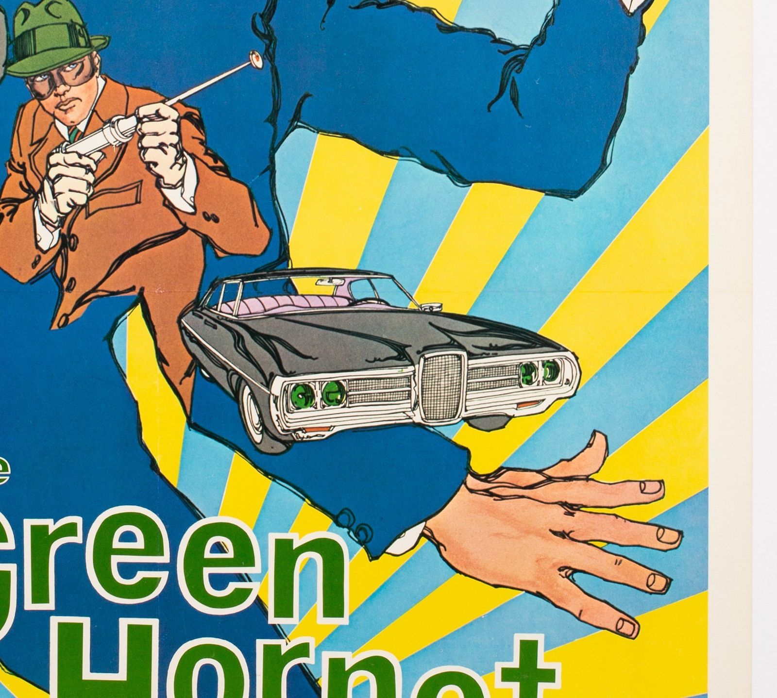 The Green Hornet 1974 Us 1 Sheet Film  Movie Poster Rare Green Title Style   Linen Backed photo vinterior