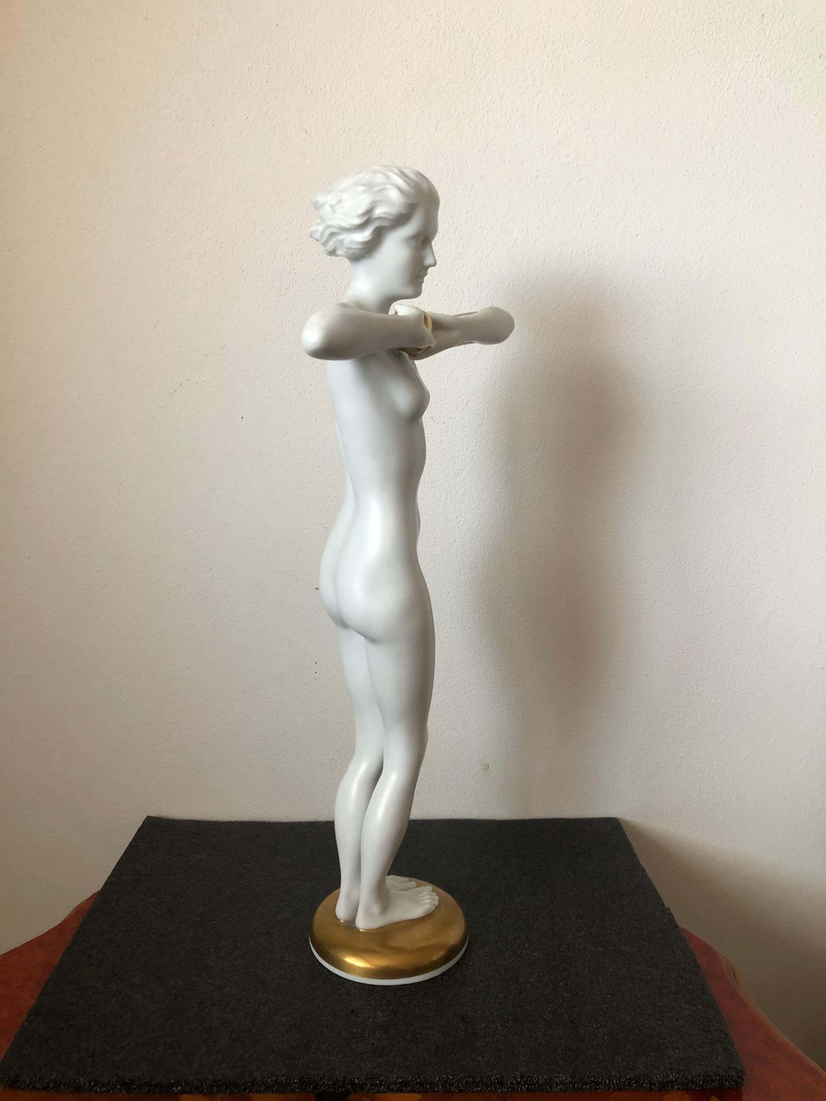 Large Porcelain Figure Of Lady With Ball By Designer Luitpold Adam photo vinterior