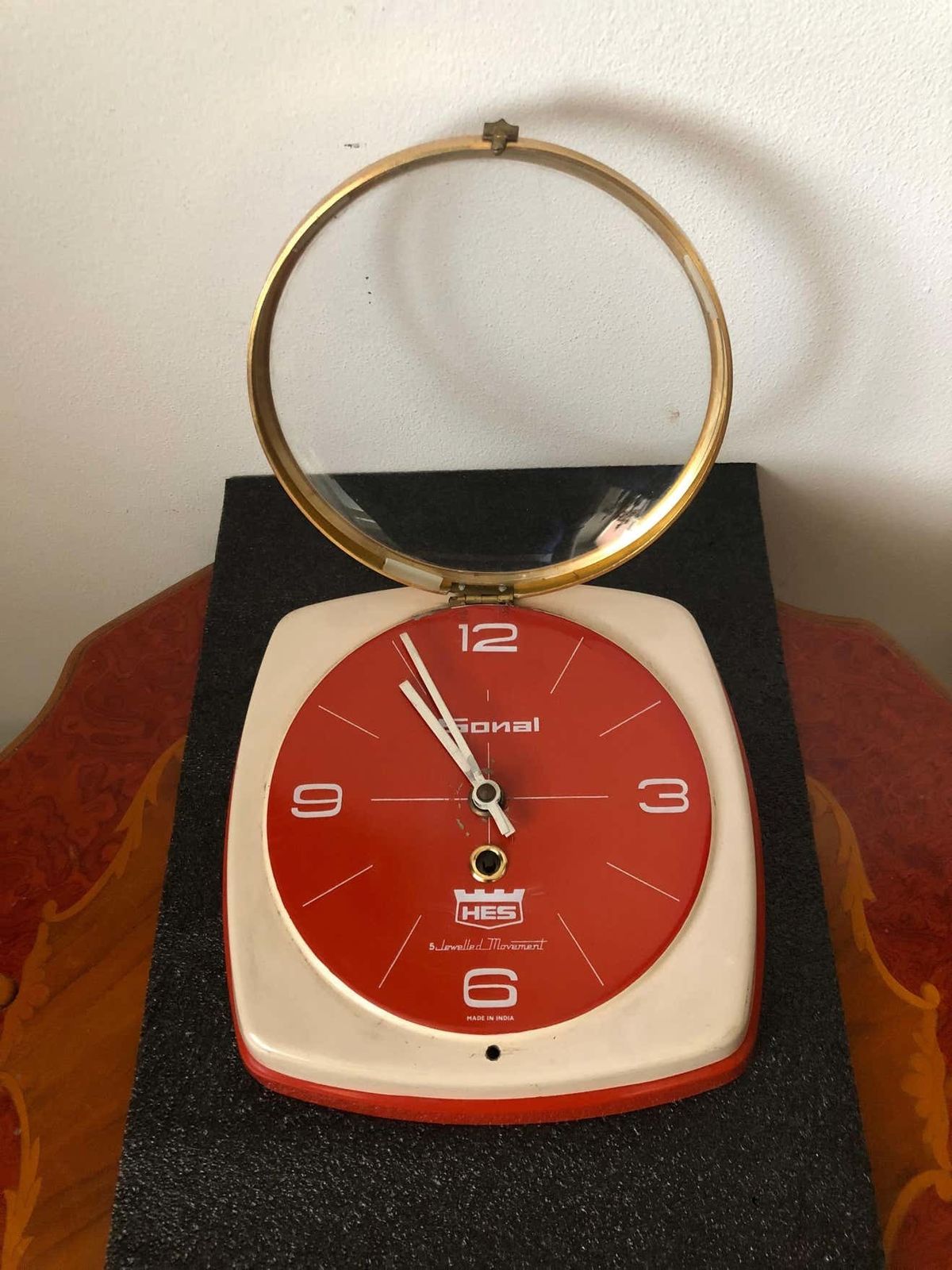 Indian Hes Wall Clock In Heavy Metal Case photo Home Decor