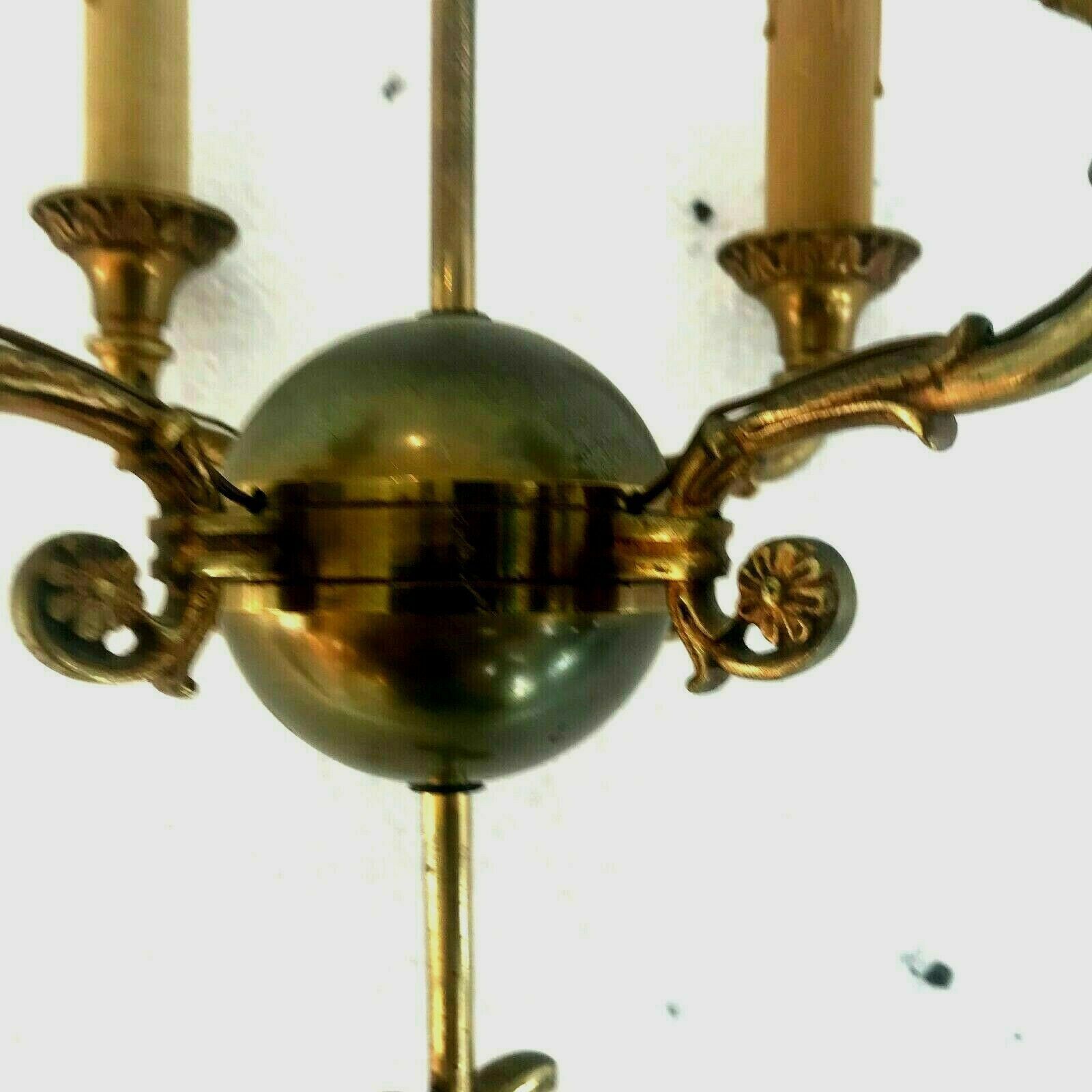 Empire Style Chandelier With Double Patina Four Sconces XX Century photo furniture