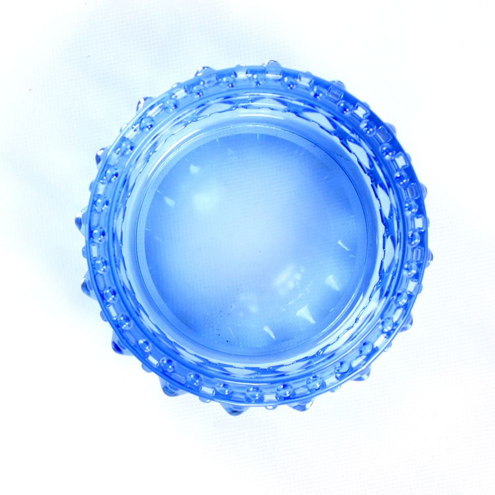 Midcentury Bowl In Blue Glass, Design By Frantisek Pečený, Czechoslovakia 1960s photo for sale