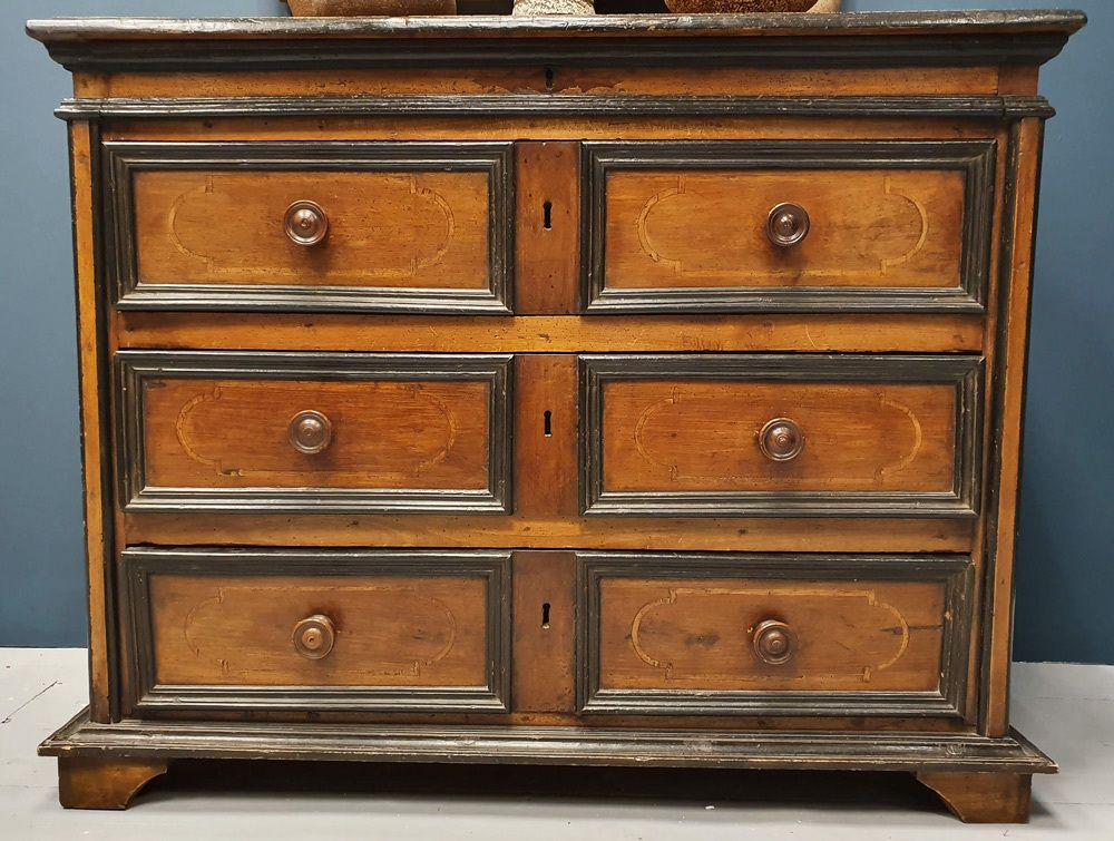 18th Century Italian Walnut And Ebonised Wood Chest Of Drawers Dated 1748 photo 2000.0
