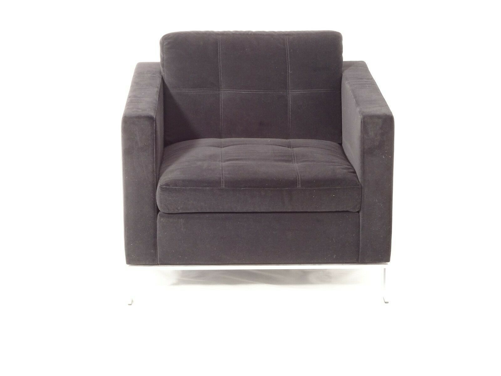 photo for sale Immaculate Pair Of Walter Knoll 502 Foster Chairs In Jet Black Velvet
