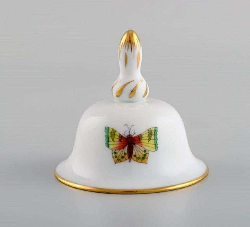 Three Herend Table Bells In Hand Painted Porcelain With Flowers, 1980s photo Home Decor