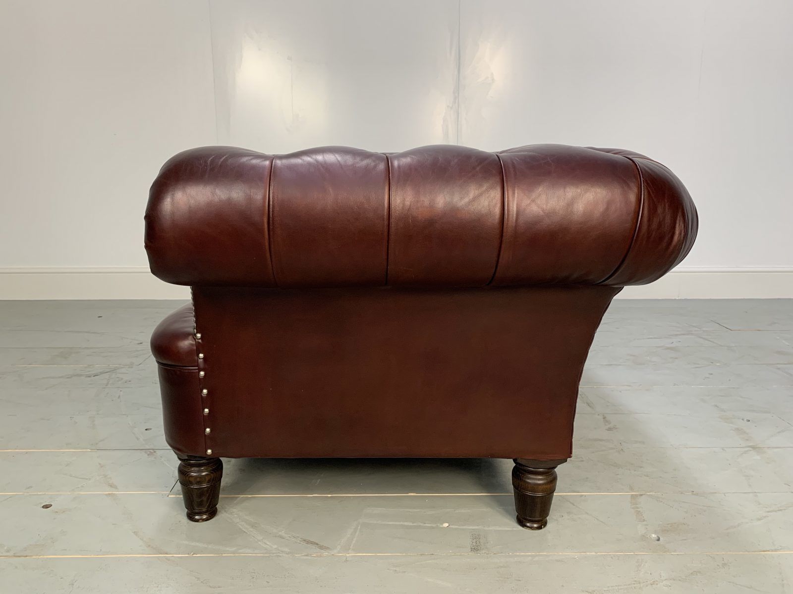 George Smith Leather Sofa Early Victorian Chesterfield  Buttoned Sofa In Cinnamon Leather photo 4900.0