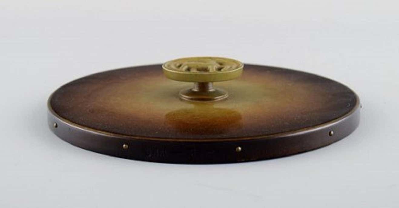 Hans Bergström For Ystad Brons, A Pair Of Art Deco Hand Mirrors In Bronze, 1940s photo for sale