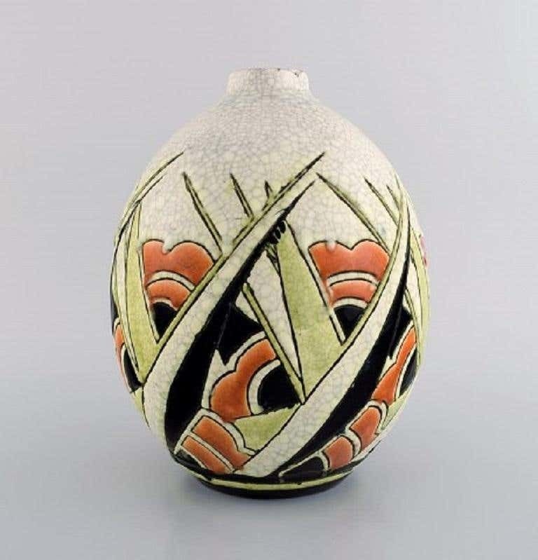 Charles Catteau For Boch Freres Keramis, Belgium, Art Deco Vase photo furniture