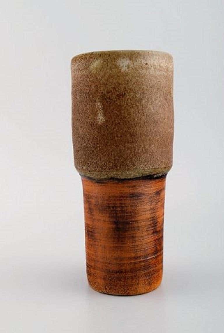 European Studio Ceramist, Unique Vase In Glazed Ceramics, 1960s 1970s photo furniture