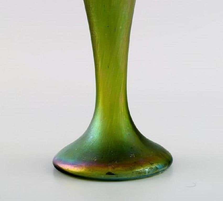 Pallme König Art Nouveau Vase In Green Art Glass, Approx 1900 photo Home Decor