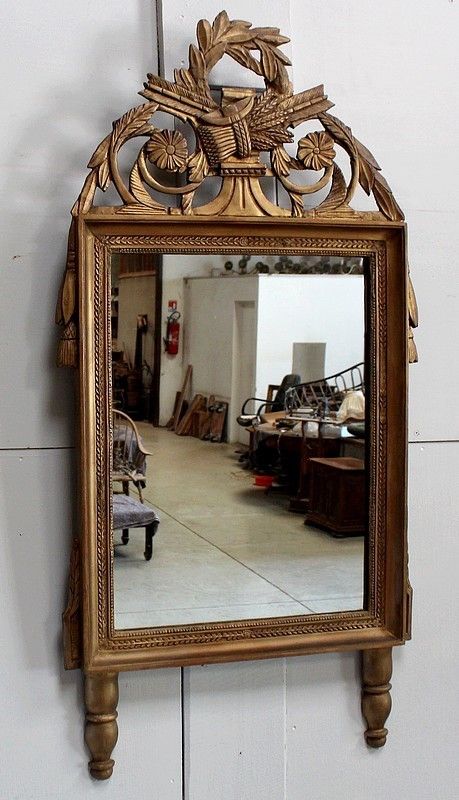 Mirror In Golden Wood, Louis XVI Style, Early 19th Century photo furniture