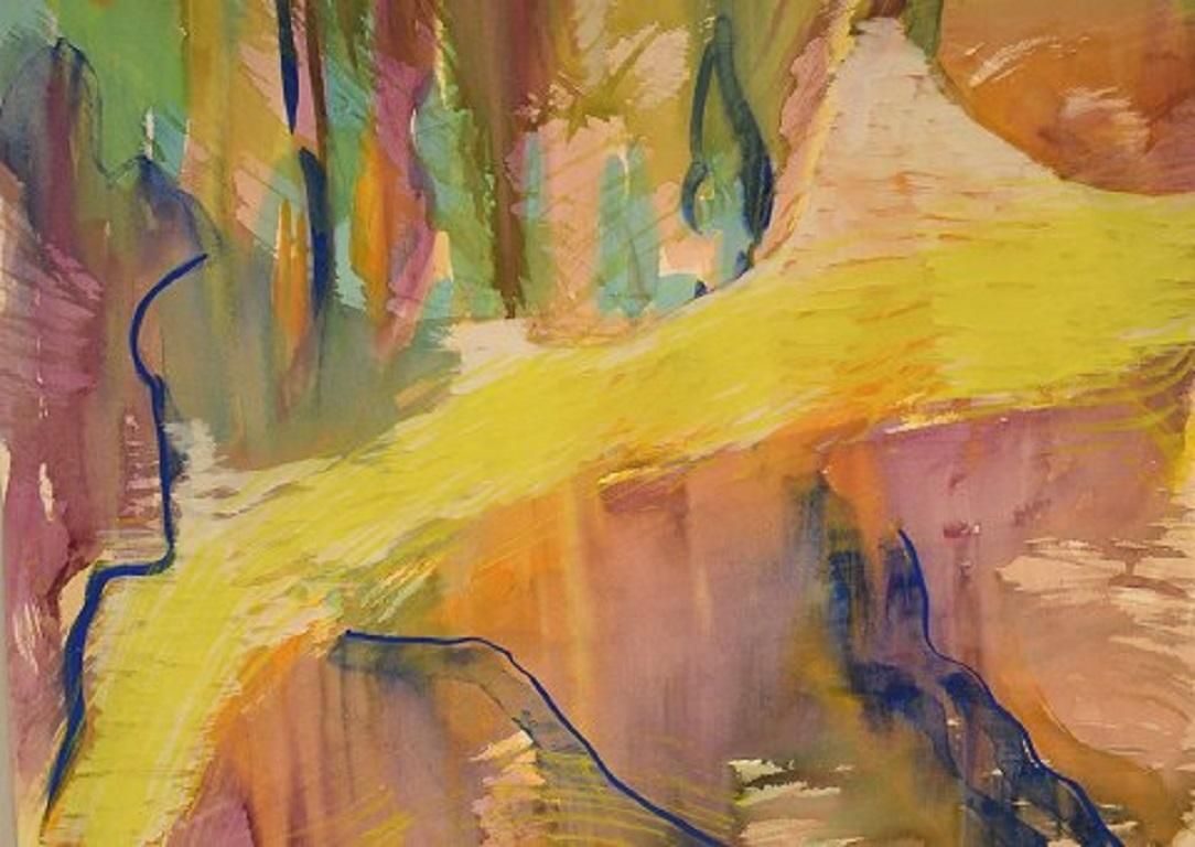 Ivy Lysdal, Gouache On Cardboard, Abstract Modernist Painting photo for sale