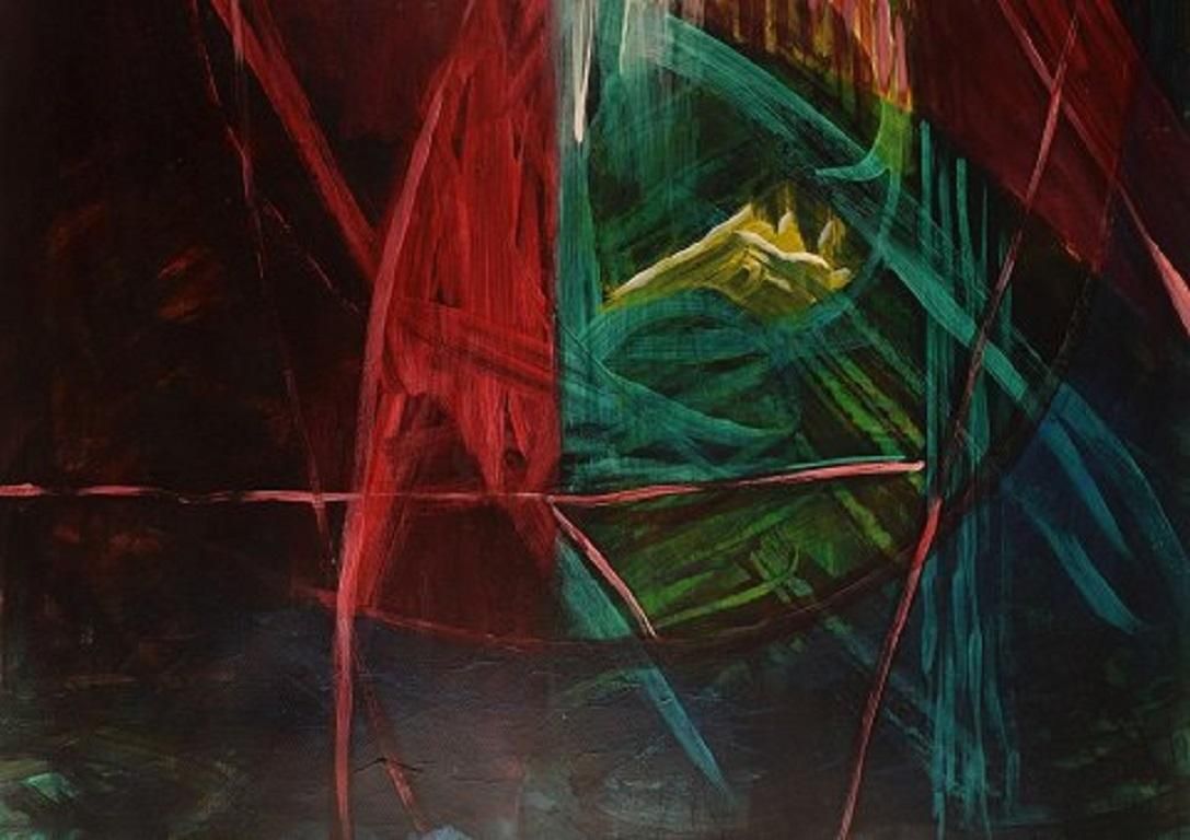 Ivy Lysdal, Gouache On Cardboard, Abstract Modernist Painting photo for sale