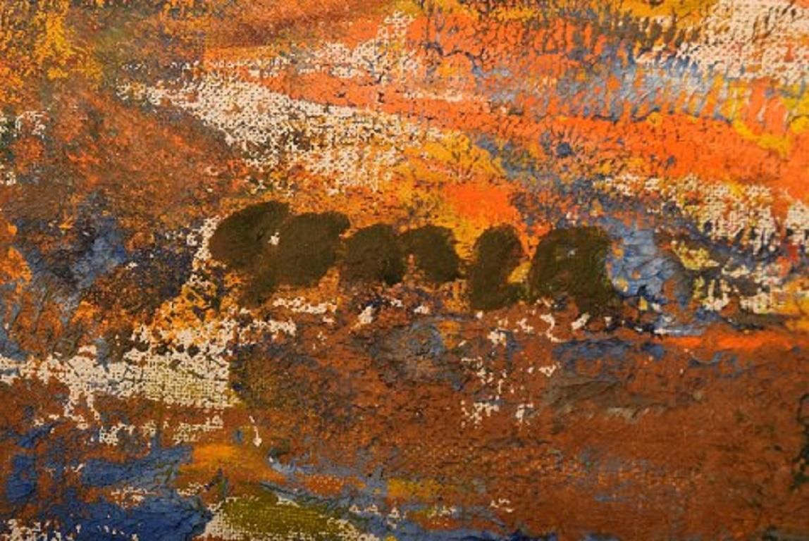 Göta Fogler Sweden  Oil On Canvas Abstract Landscape 1960s photo vinterior