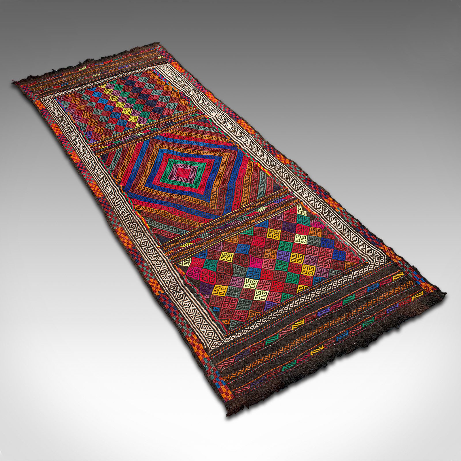 Vintage Suzani Kilim Runner, Middle Eastern, Hallway, Entrance Hall, Rug, Carpet