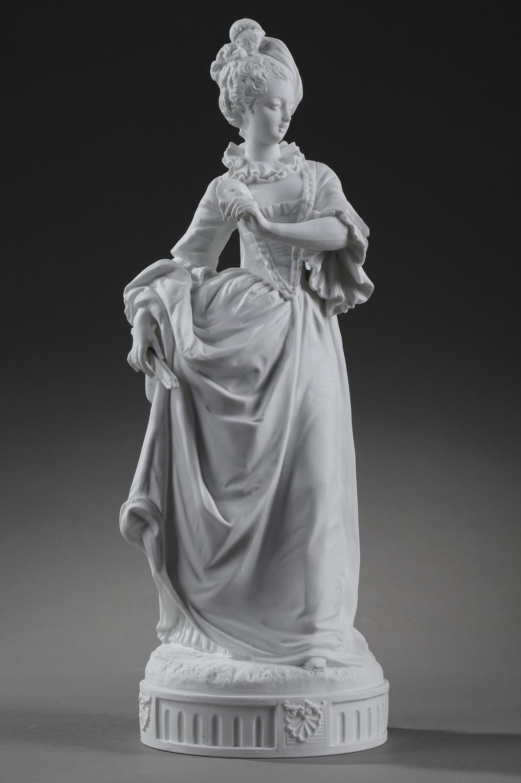 Paul Duboy, Bisque Statue "Young Girl In A Ball Gown"