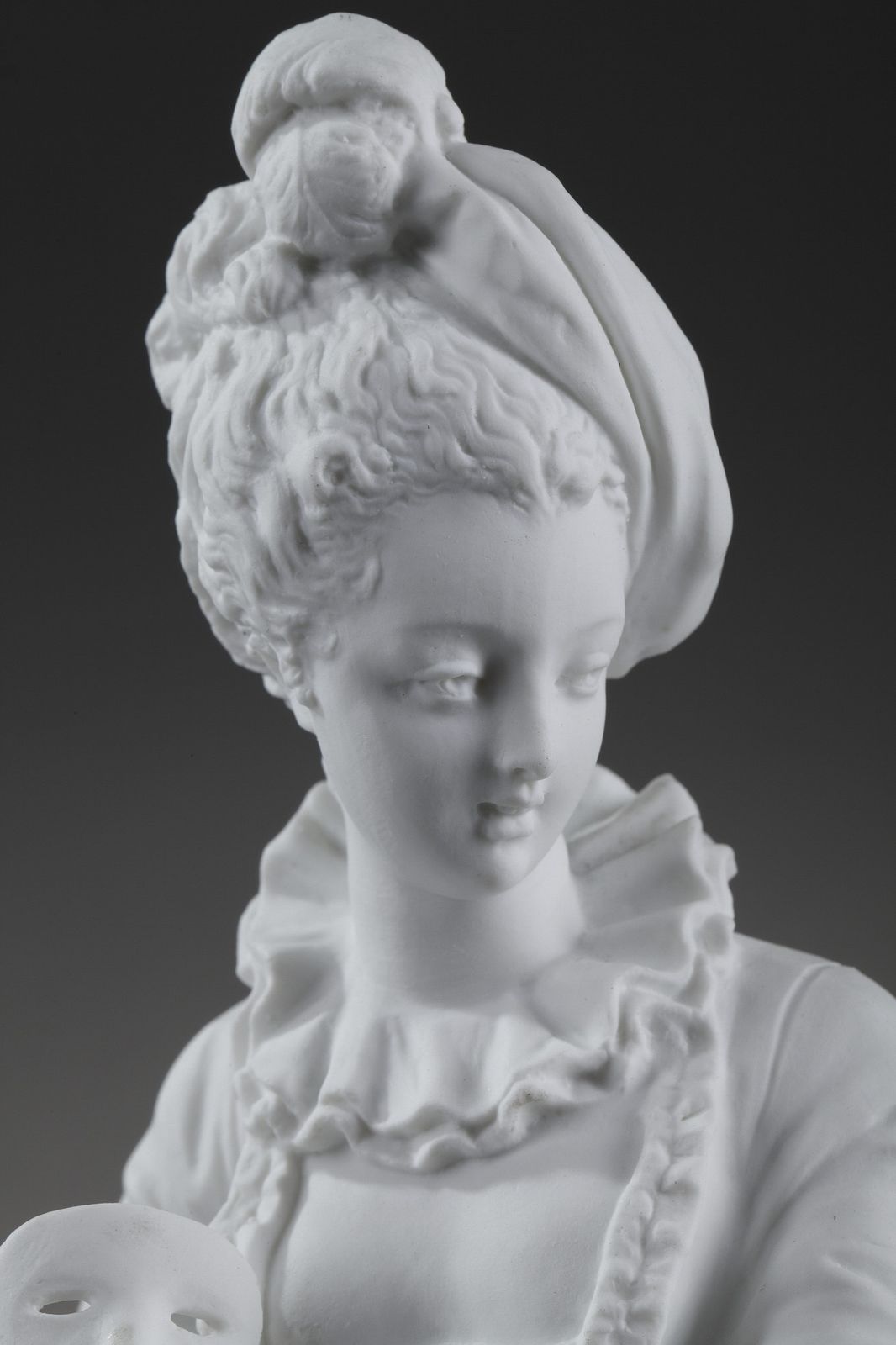 photo for sale Paul Duboy, Bisque Statue "Young Girl In A Ball Gown"