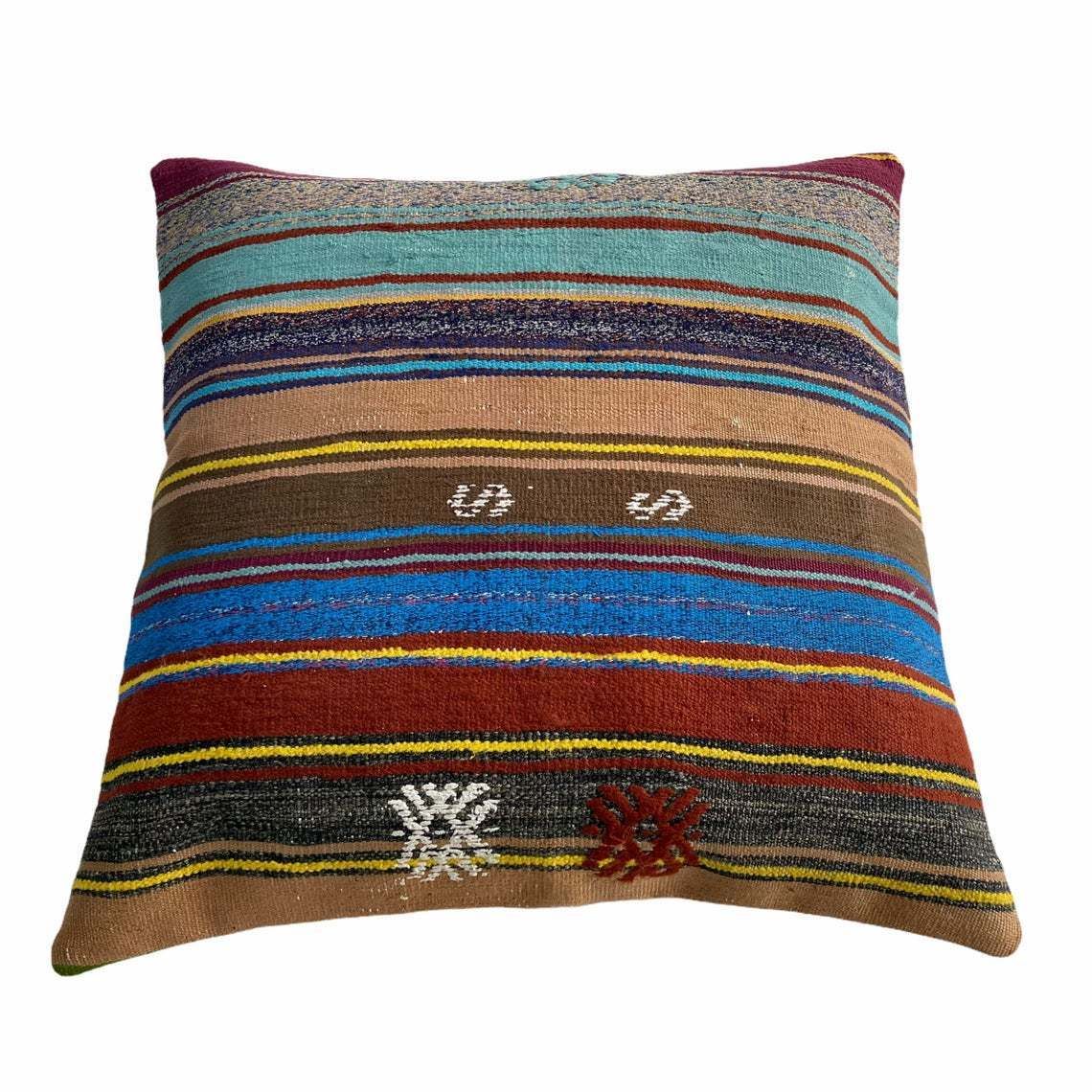 photo for sale Kilim Pillow 60 X 60 Cm Tapis Kelim Kilim Pillow Cover ,Vintage Meditation Bench Kelim Teppich Boho Kilim Cushion Kilim Sofa Turkish Pillow