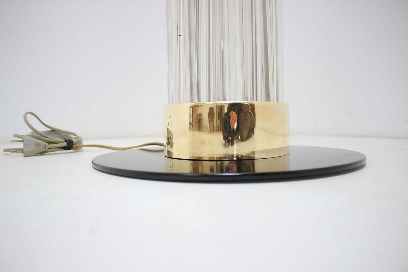 Rare Design Brass And Art Glass Modern Floor Lamp Kamenický šenov/Preciosa, 1970 photo for sale