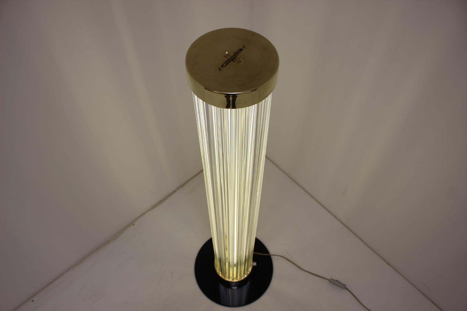 photo furniture Rare Design Brass And Art Glass Modern Floor Lamp Kamenický šenov/Preciosa, 1970