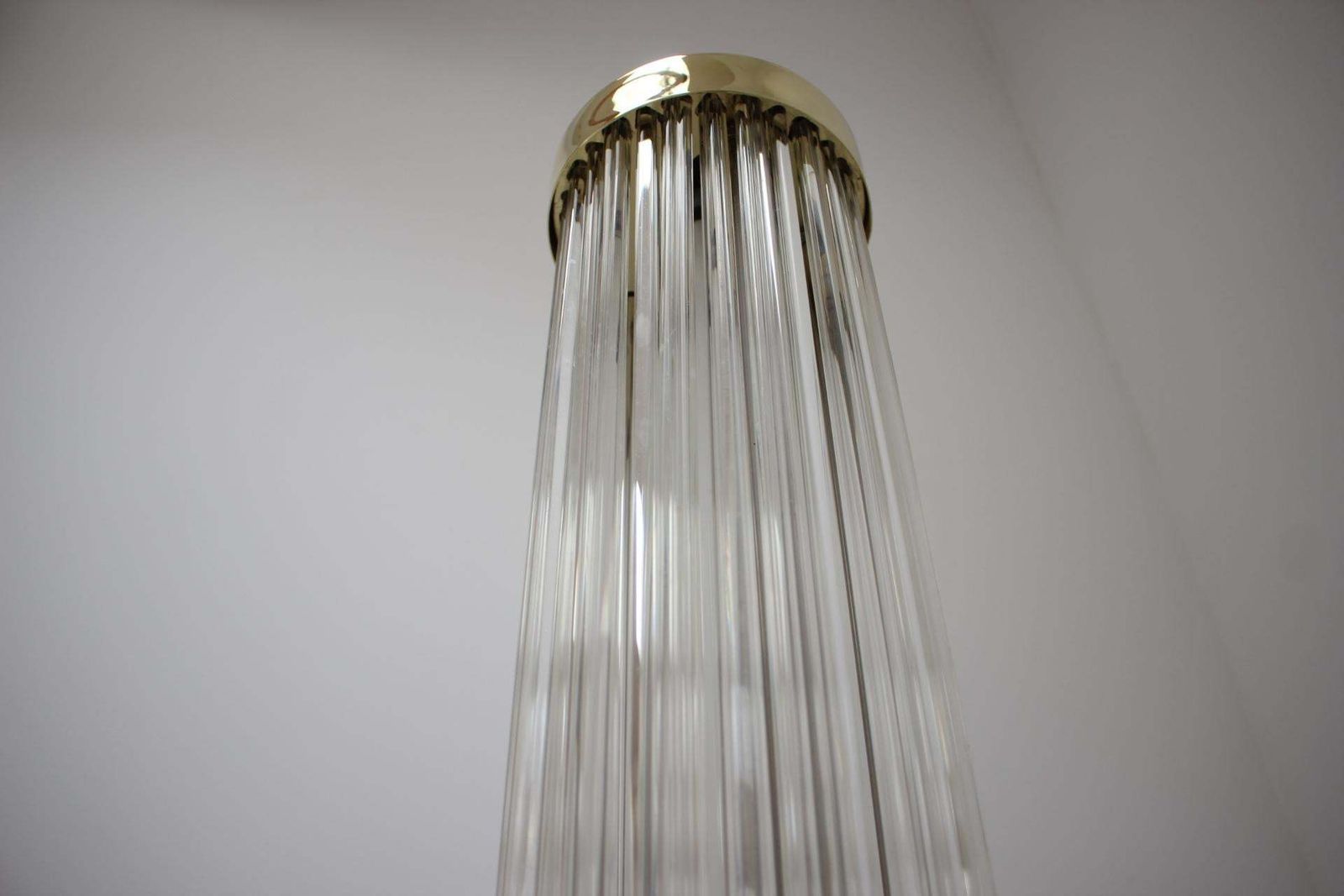 Lighting Rare Design Brass And Art Glass Modern Floor Lamp Kamenický šenov/Preciosa, 1970 photo