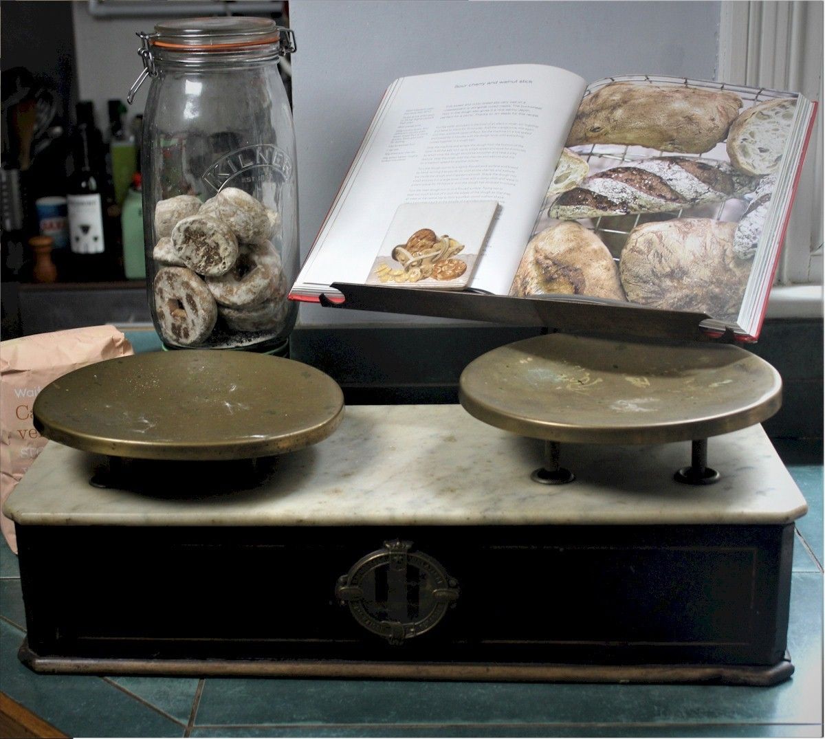 Antique French Bakery Scales, 1800s photo furniture