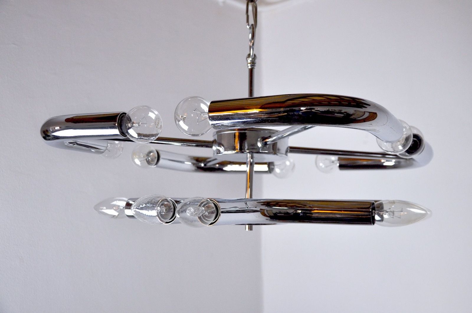 Goffredo Reggiani Space Age Chandelier, Italy, 1970 photo Lighting