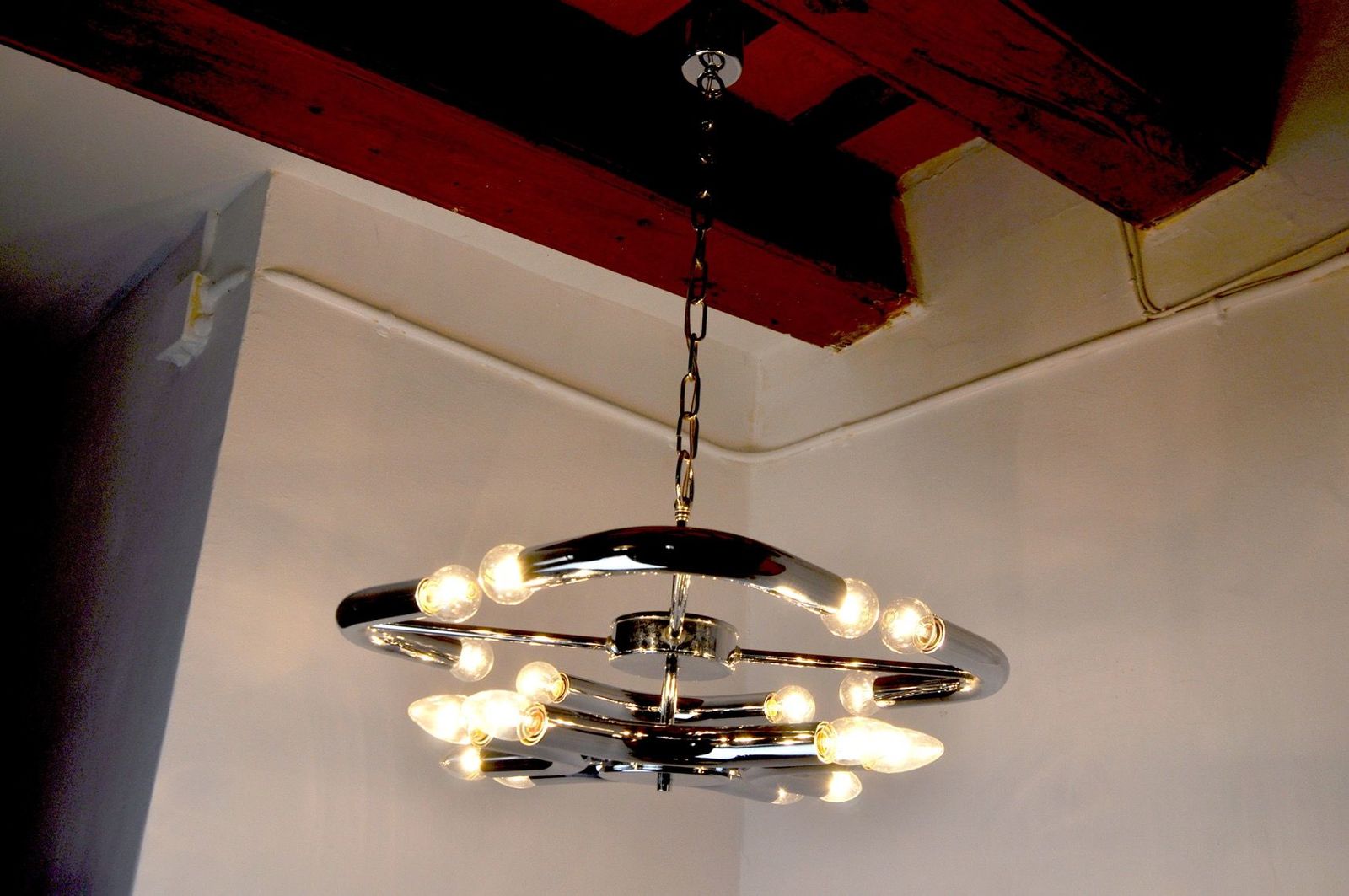 Goffredo Reggiani Space Age Chandelier, Italy, 1970 photo vintage